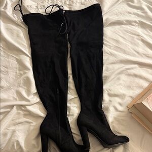JustFab Black Over-the-Knee Boots